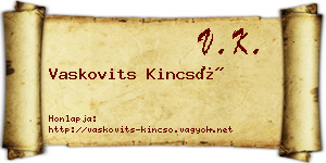 Vaskovits Kincső névjegykártya